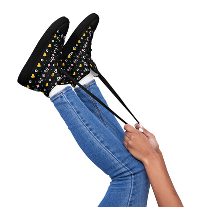 All Over You - DS Island Kings Blk Women’s high top canvas shoes